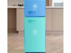 DripeX Refrigerador de dos puertas, 28L + 64L, con 3 estantes y LED, -27 ° C a 13 ° C, 116 kWh/año, eficiencia energética de Blanco Outlet