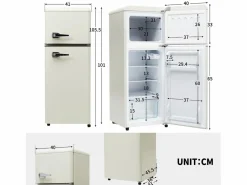 DripeX Refrigerador de dos puertas, 28L + 64L, con 3 estantes y LED, -27 ° C a 13 ° C, 116 kWh/año, eficiencia energética de Blanco Outlet