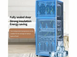 DripeX Refrigerador de dos puertas, 28L + 64L, con 3 estantes y LED, -27 ° C a 13 ° C, 116 kWh/año, eficiencia energética de Blanco Outlet