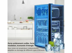 DripeX Refrigerador 22L+38L con LED, pies ajustables, 172 kWh/año, -27 ° C a 13 ° C, 7 nivel de temperatura, Energía E, 42x45.5x86.8 cm Negro Outlet