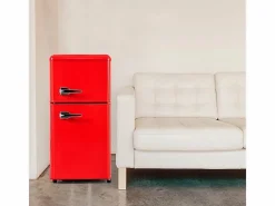 DripeX Refrigerador 22L+38L, doble puerta con LED y pies ajustables, clase E, -27°C-13°C, 102 kWh/año, , 42x45.5x88.8cm Rojo Online
