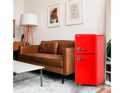 DripeX Refrigerador 22L+38L, doble puerta con LED y pies ajustables, clase E, -27°C-13°C, 102 kWh/año, , 42x45.5x88.8cm Rojo Online