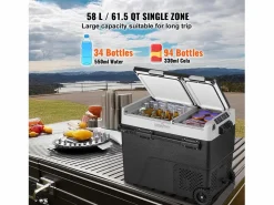 Refrigerador Portátil SucceBuy 58 L, Doble Zona, Refrigerador Congelador para Coche y Casa Negro Clearance