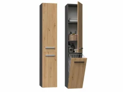 TOPESHOP REGGY - Perchero de pared + espejo grande - 6 ganchos dobles - Estante - Mueble de entrada - 85x82x15cm Blanco