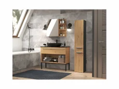 TOPESHOP REGGY - Perchero de pared + espejo grande - 6 ganchos dobles - Estante - Mueble de entrada - 85x82x15cm Blanco