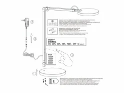 Regina - Lámpara de mesa ajustable Fabas Luce negra - LED táctil de 9 W integrado, regulable, CCT (3000K, 4000K, 5000K, 6000K)^ Clearance