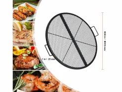 Rejilla de Hogar SucceBuy Redonda Plegable de 91cm, Acero Robusto X-Marks, Utensilios de Cocina de Camping Portátiles para Fiestas al Aire Libre, Negro Best