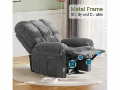 Relájate silla de terciopelo eléctrico del sillón, silla de ocio ajustable con USB, respaldo ajustable, anti -estatico con reposapiés - 96x97x104cm^DripeX