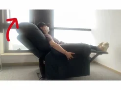 Relájate sillón de terciopelo eléctrico de teddy, silla de ocio ajustable con USB, anti -estatal con reposapiés - 96x97x104cm marrón^DripeX Best