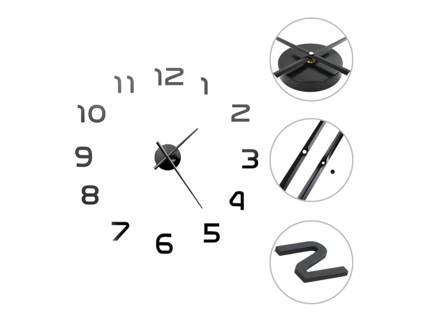 Reloj De Pared|Reloj 3D de pared con diseño moderno 100 cm XXL ES398675