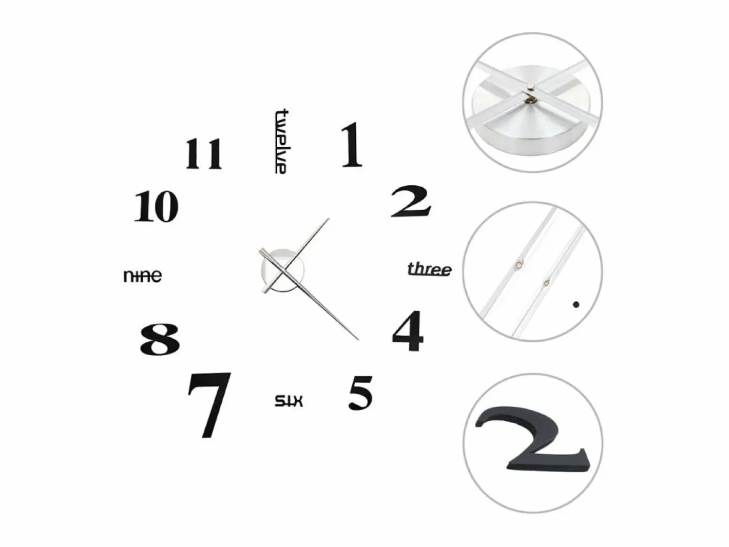 Reloj 3D de pared con diseño moderno 100 cm XXL ES648634^ Discount