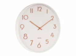 PRESENT TIME Reloj de madera Pure 40 cm Blanco New
