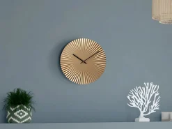 OZAIA Reloj de pared Art Déco - Diámetro 50 cm - Metal - - FELINAR Dorado Outlet