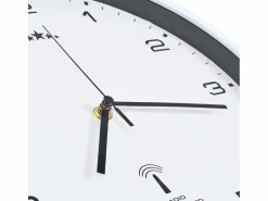vidaxl Reloj de pared Cloc radiocontrol /negro Ø31 cm Blanco Best