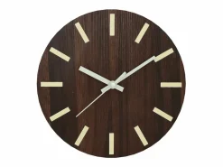 Reloj de pared con escalas y agujas luminosas marrón Ø30 cm ES778478^ Outlet