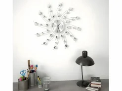 Reloj de pared con movimiento de cuarzo 50 cm ES855022 Plateado Clearance