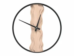 Reloj De Pared|Reloj de pared de hierro y madera de roble marrón Ø35 cm ES345202