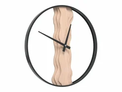 Reloj De Pared|Reloj de pared de hierro y madera de roble marrón Ø35 cm ES345202
