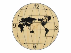 Reloj de pared de madera de ingeniería y negro Ø50 cm ES702449^ Online