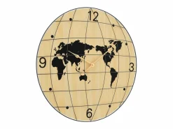 Reloj de pared de madera de ingeniería y negro Ø50 cm ES702449^ Online