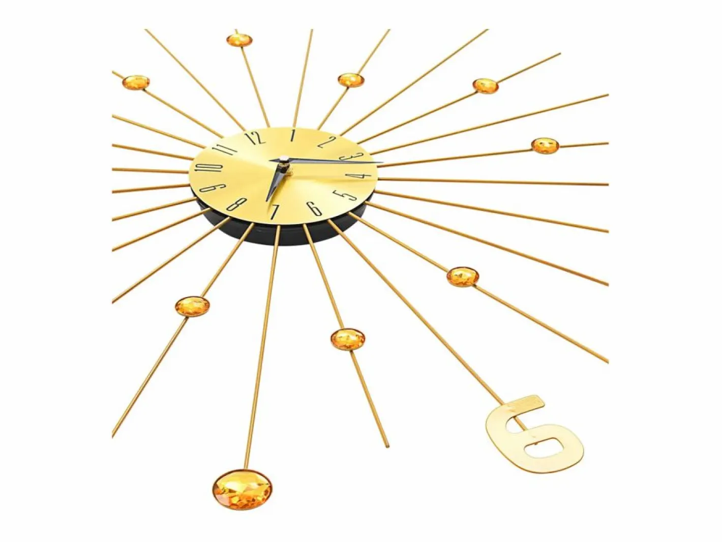 Reloj de pared de metal 70 cm ES475332 Dorado