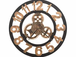 Reloj de pared de metal y negro 58 cm ES302916^ Outlet