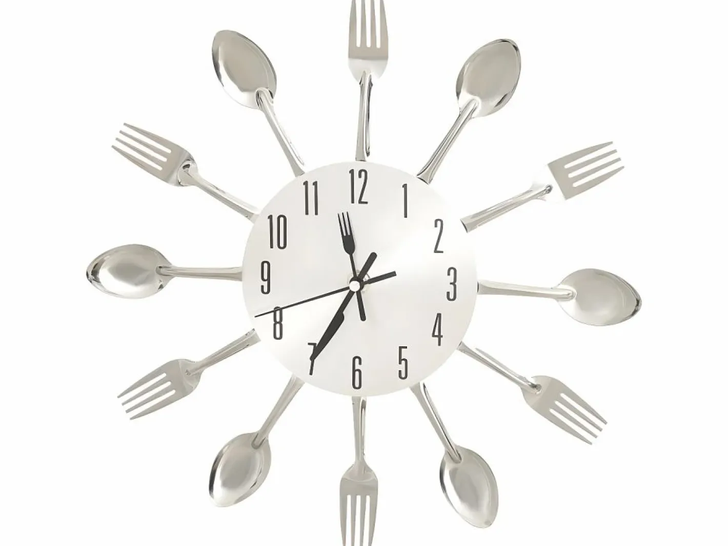Reloj De Pared|Reloj de pared diseño cuchara y tenedor 31 cm aluminio ES906791