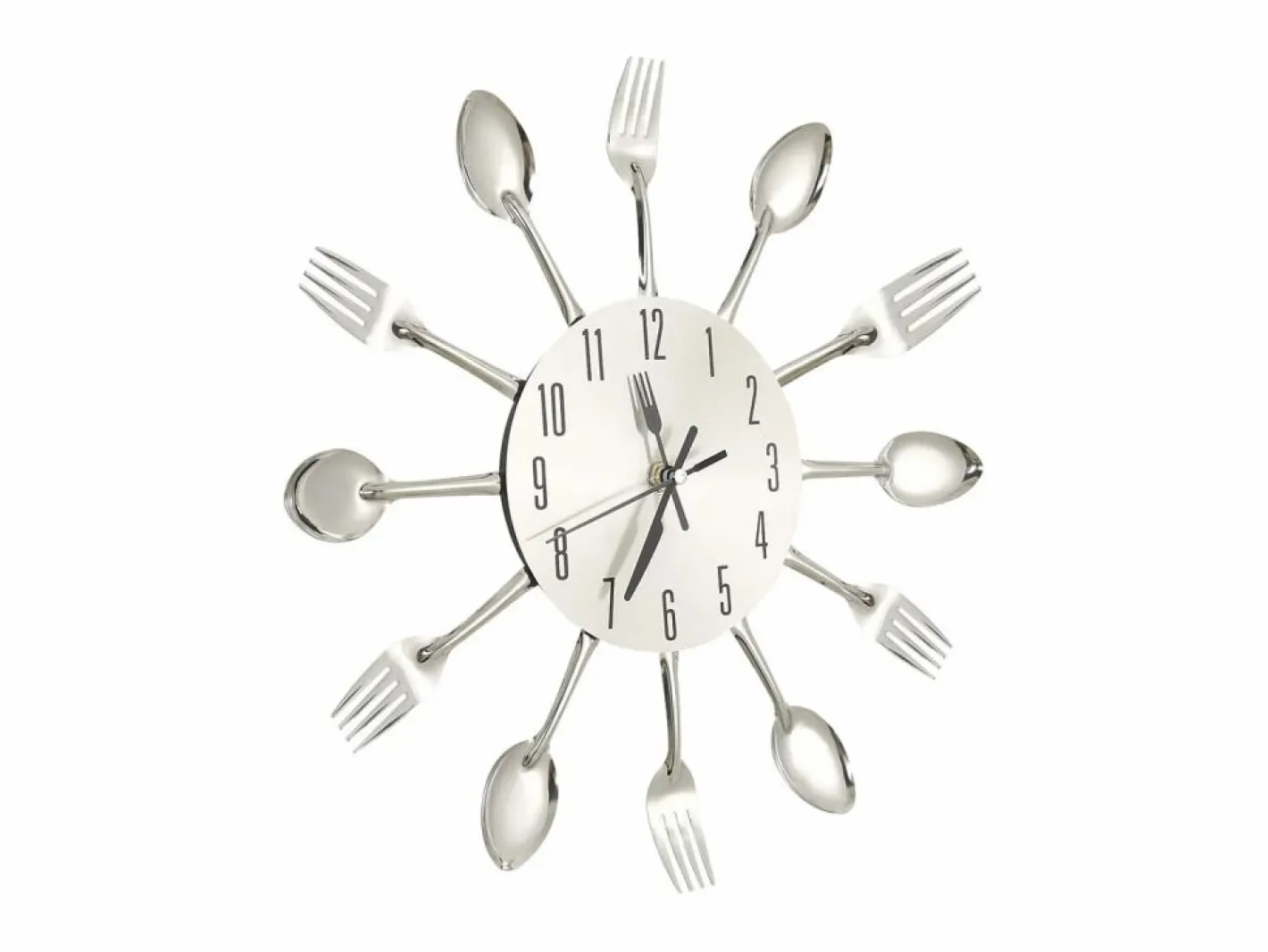 Reloj De Pared|Reloj de pared diseño cuchara y tenedor 31 cm aluminio ES906791
