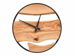 Reloj de pared hierro y madera de olivo marrón Ø35 cm ES871804 Marru00f3n Hot