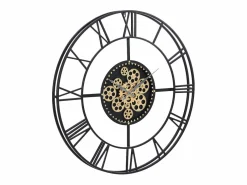 Reloj de pared industrial - D. 80 cm - metal - Negro y dorado - KARIAL^INSIDEART