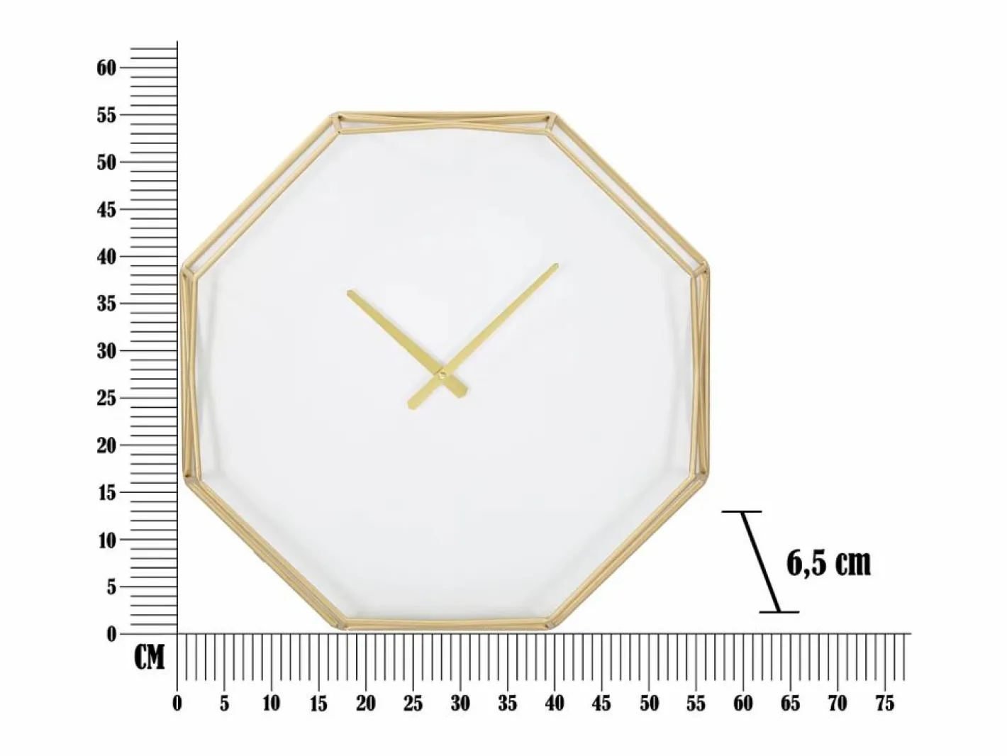 Reloj de pared octagonal de metal dorado Octagonal^ Hot