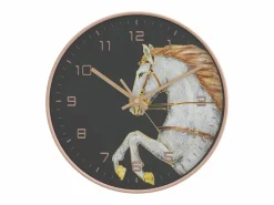 Reloj de pared poliestireno y cristal y blanco Ø29,5 cm ES642293 Dorado Hot