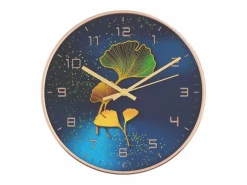 Reloj de pared poliestireno y cristal y azul Ø29,5 cm ES832270 Dorado Discount