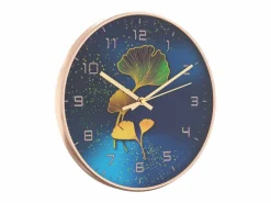 Reloj de pared poliestireno y cristal y azul Ø29,5 cm ES832270 Dorado Discount