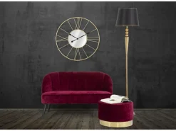 Reloj de pared redondo de metal 80 cm con espejo Stick Dorado Sale