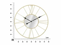 Reloj de pared redondo de metal 80 cm con espejo Stick Dorado Sale