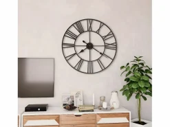 Reloj de pared vintage movimiento cuarzo metal 80 cm XXL ES400434^ Hot