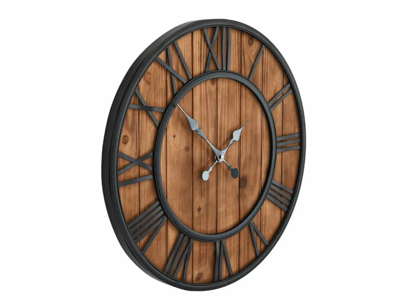 Reloj de pared vintage movimiento cuarzo madera metal 60 cm XXL ES413888^ Online