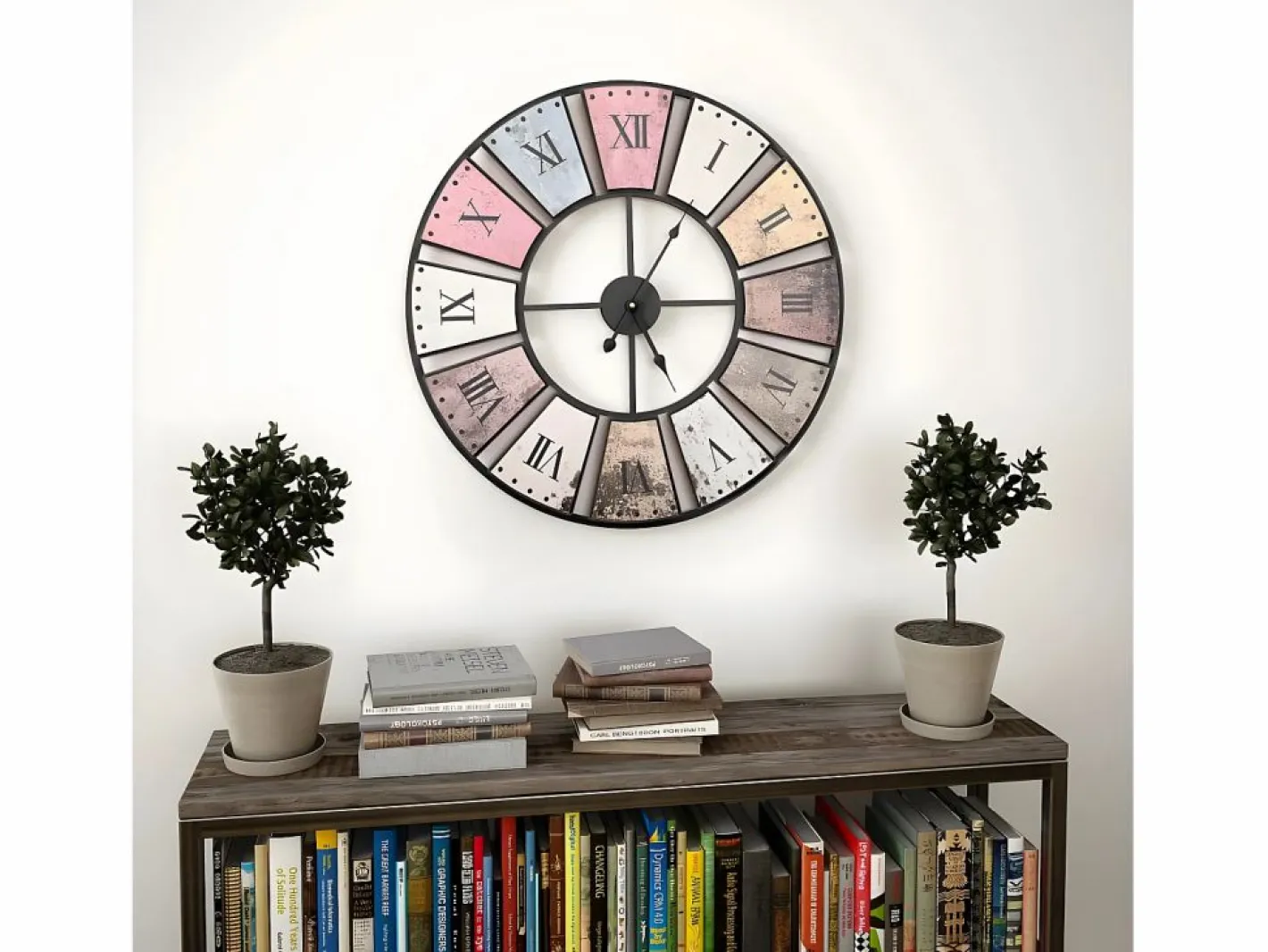 Reloj De Pared|Reloj de pared vintage movimiento cuarzo 60 cm XXL ES635707