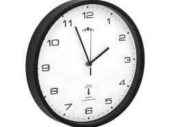 Reloj radiocontrol de pared cuarzo y negro 31 cm ES593131^ New