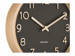 PRESENT TIME Reloj redondo de madera Pure 22 cm Negro Discount