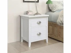 Relor Mesitas de noche con 2 cajones 2 unidades blancas^Garden Furniture Best