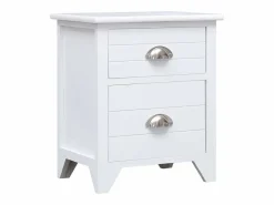 Relor Mesitas de noche con 2 cajones 2 unidades blancas^Garden Furniture Best