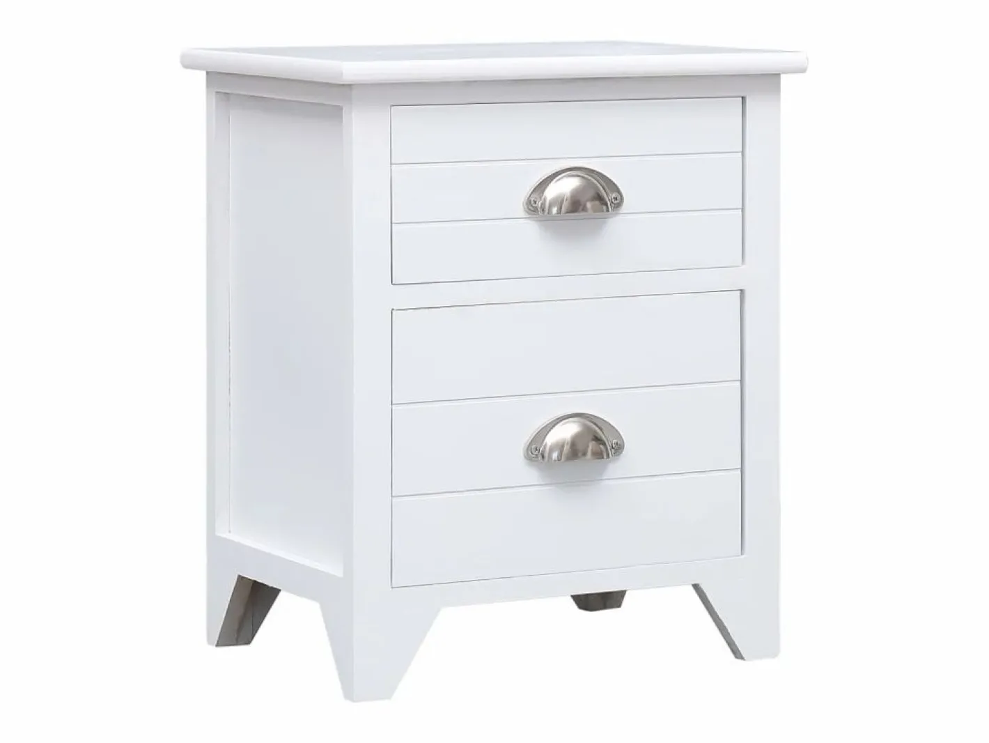 Relor Mesitas de noche con 2 cajones 2 unidades blancas^Garden Furniture Best