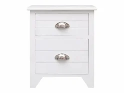 Relor Mesitas de noche con 2 cajones 2 unidades blancas^Garden Furniture Best