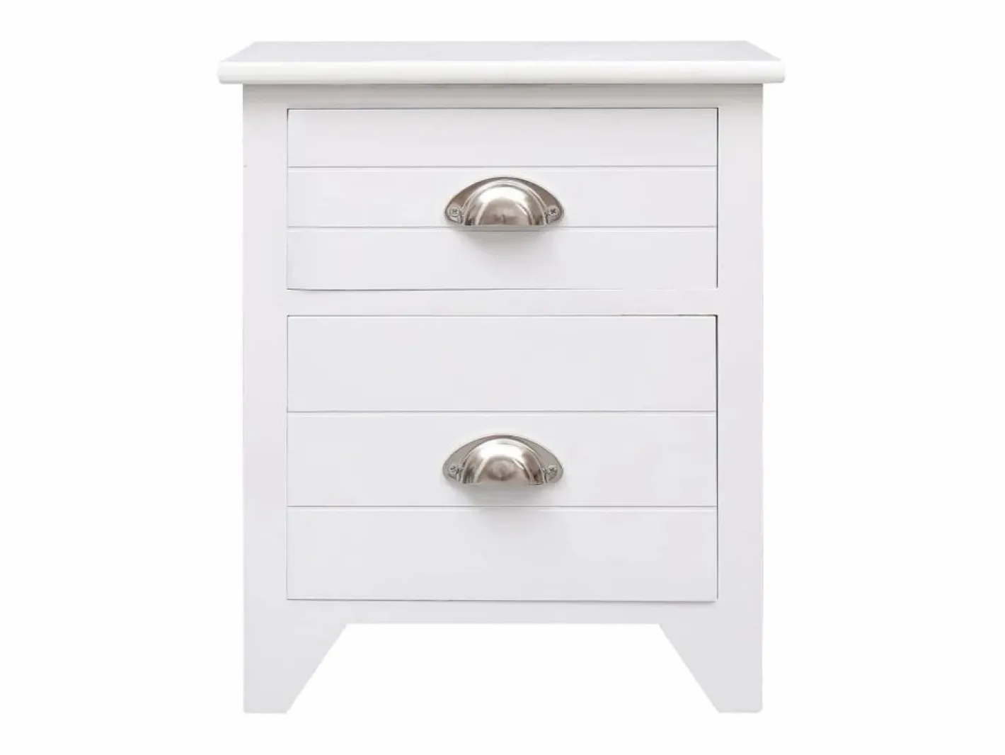 Relor Mesitas de noche con 2 cajones 2 unidades blancas^Garden Furniture Best