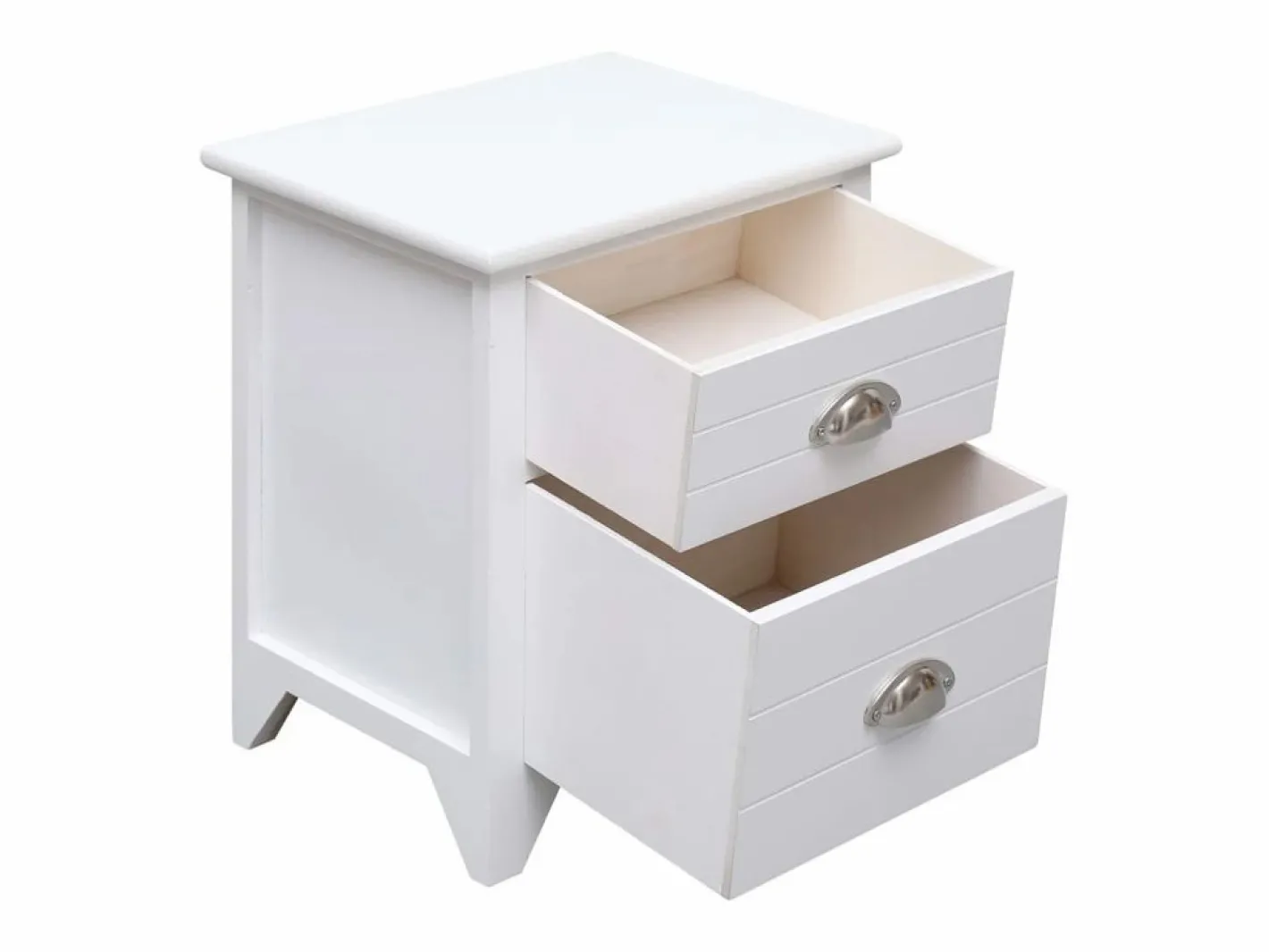 Relor Mesitas de noche con 2 cajones 2 unidades blancas^Garden Furniture Best