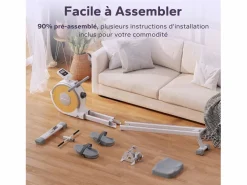 MERACH Remo Magnético , 16 Niveles de Resistencia, Ultra Silencioso, 160kg, LCD, Bluetooth, Plegable, Soporte para Tablet, Compatible con Kinomap Blanco New