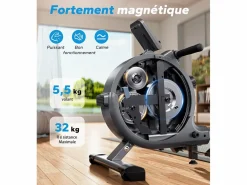 Remo Magnético para Casa , 16 Niveles, LCD, Bluetooth, Doble Riel, Ultra Silencioso, 160kg, Asiento Ergonómico, Plegable, Compatible con APP^MERACH Best