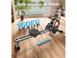 Remo Magnético para Casa , 16 Niveles, LCD, Bluetooth, Doble Riel, Ultra Silencioso, 160kg, Asiento Ergonómico, Plegable, Compatible con APP^MERACH Best